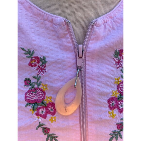 Anthony Richards Womens Pink Floral Zip Front Housecoat 1X - Picture 3 of 8